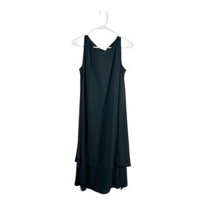 NWT $238 Eileen Fisher Black 100% Silk Sleeveless Layered Dress Size XS